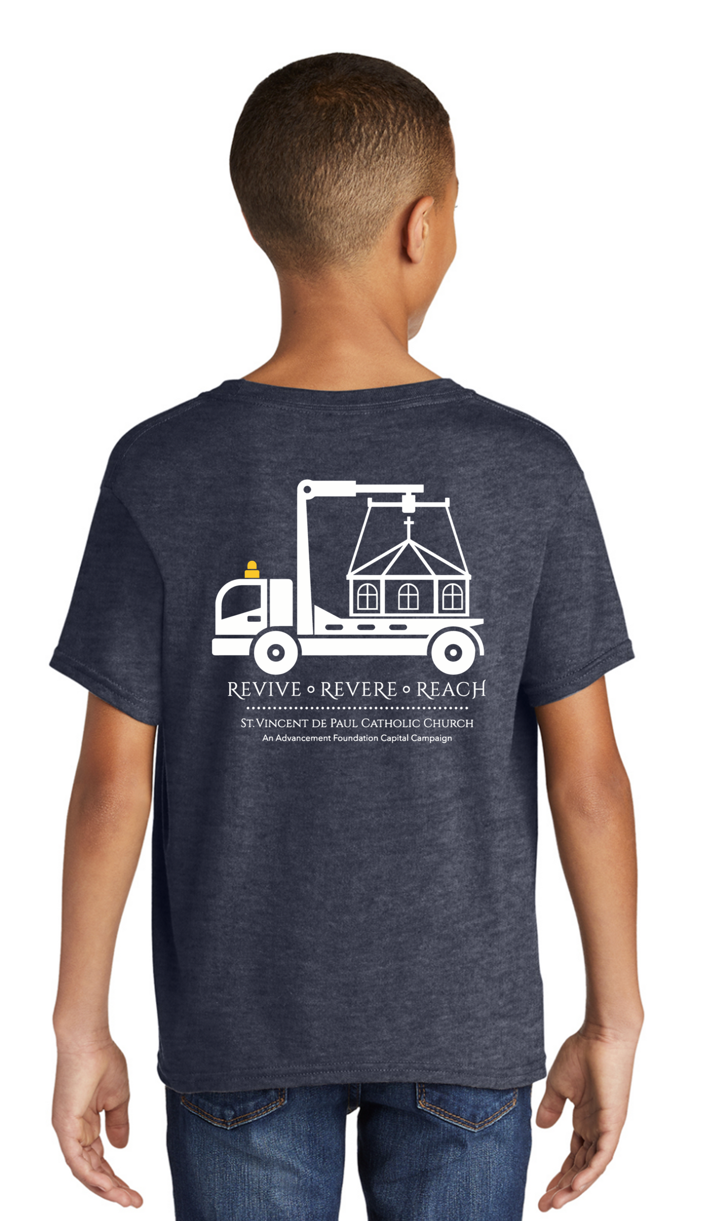 Under Construction T-shirt in Heather Navy - YOUTH