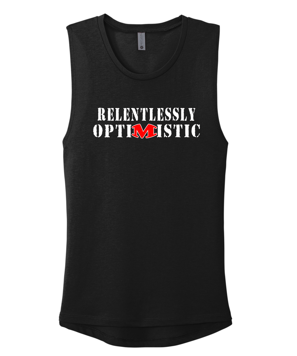 Relentlessly Optimistic "Martin" Ladies Muscle tank